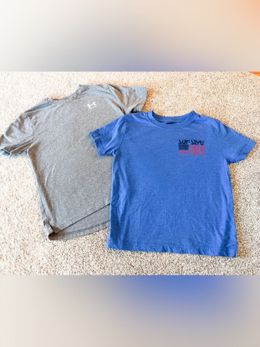 Under Armour & Flag Kids Tee Bundle - Gray and Blue YM